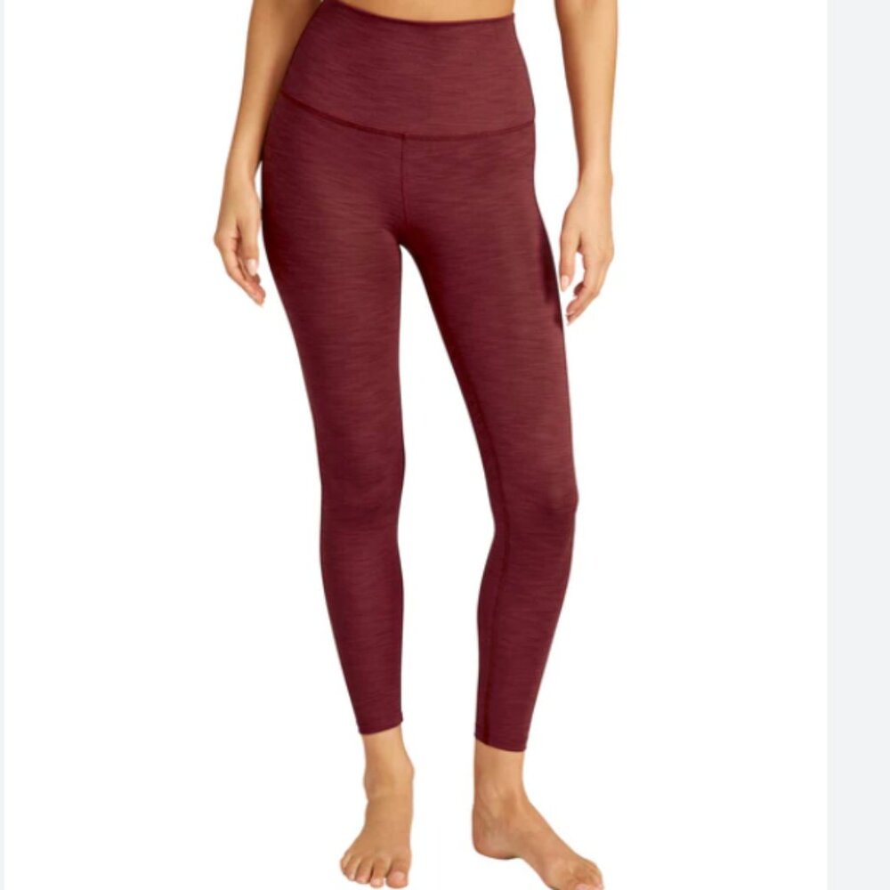 Beyond Yoga Heathered Wine Red Leggings